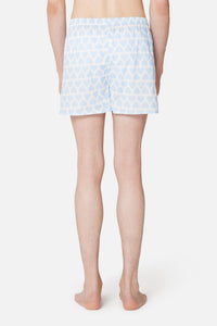 Caleçon imprimé cœurs - Sky Blue & Natural White