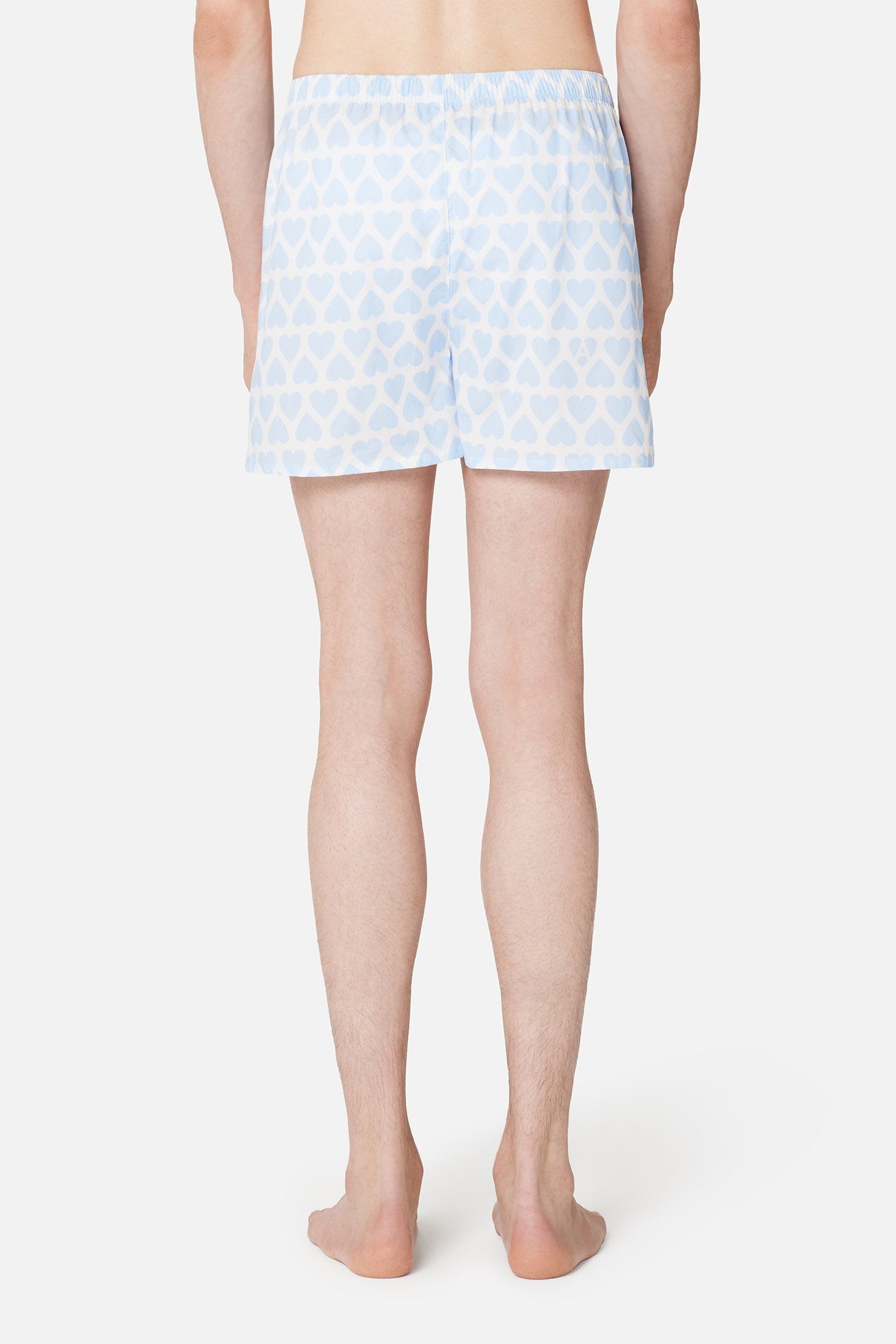 Caleçon imprimé cœurs - Sky Blue & Natural White