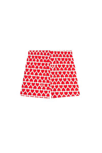 Caleçon imprimé cœurs - Scarlet Red & Natural White