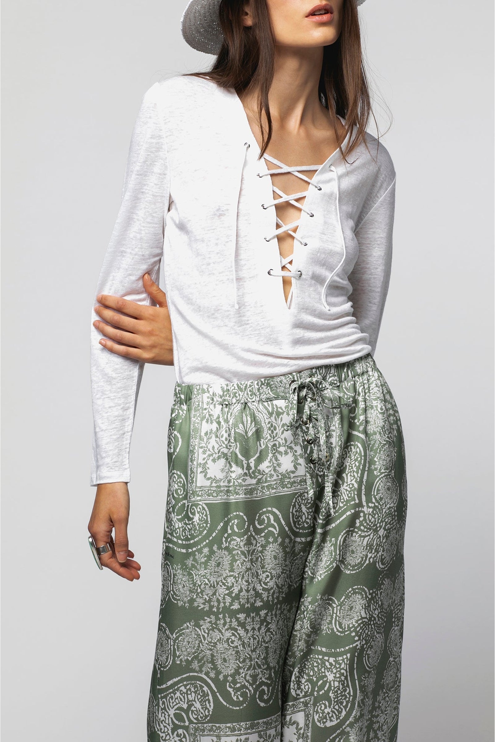 1 QTY RELIQUAT ST 0% QTY VENDU 0/1 TOP LACE EN LIN