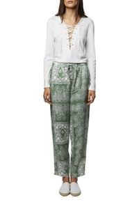 Tyhoa lace top in linen - White