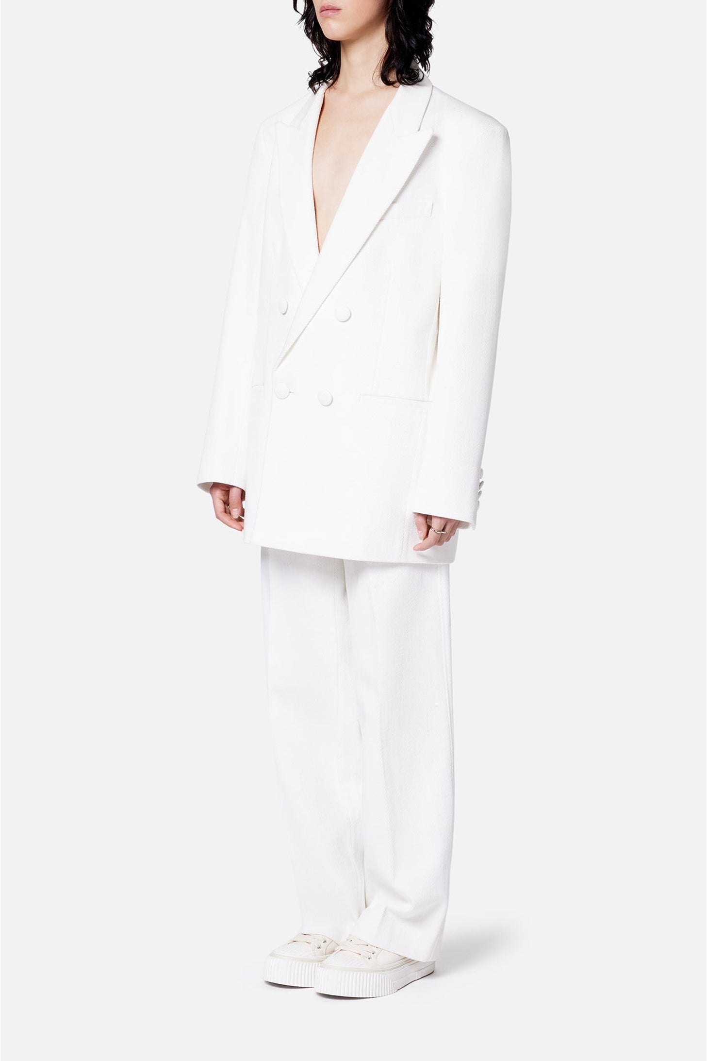 Blazer oversize croisé - Natural White