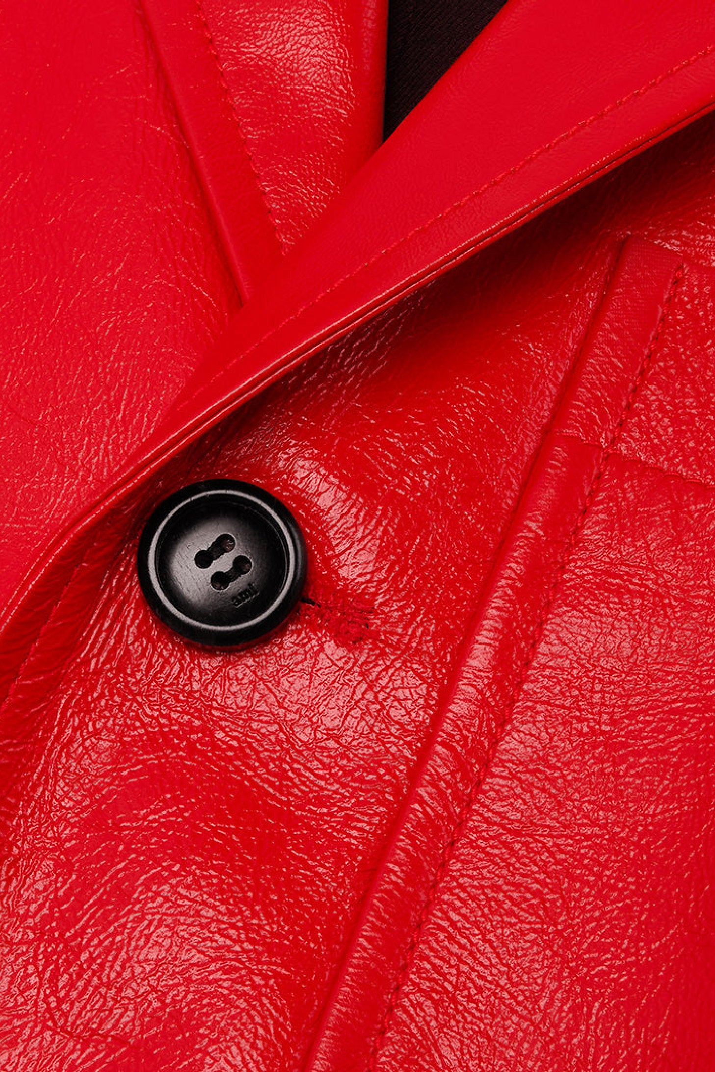 Blazer boutonné à poches plaquées en cuir - Scarlet Red