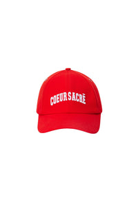 Casquette Cœur Sacré avec broderie - Scarlet Red & Natural White