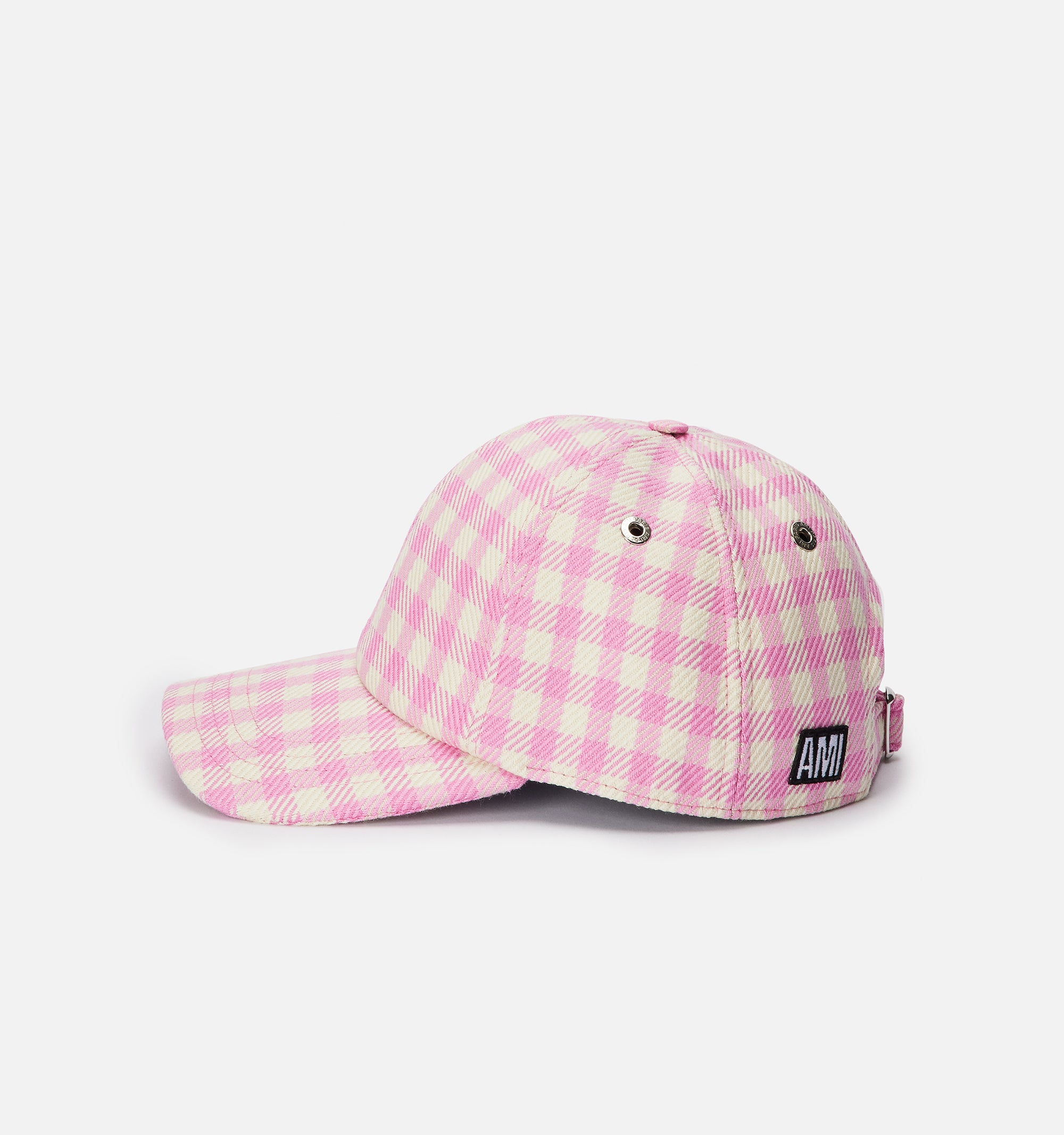 Casquette à motif vichy - Candy Pink & Natural White