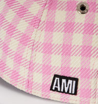 Casquette à motif vichy - Candy Pink & Natural White