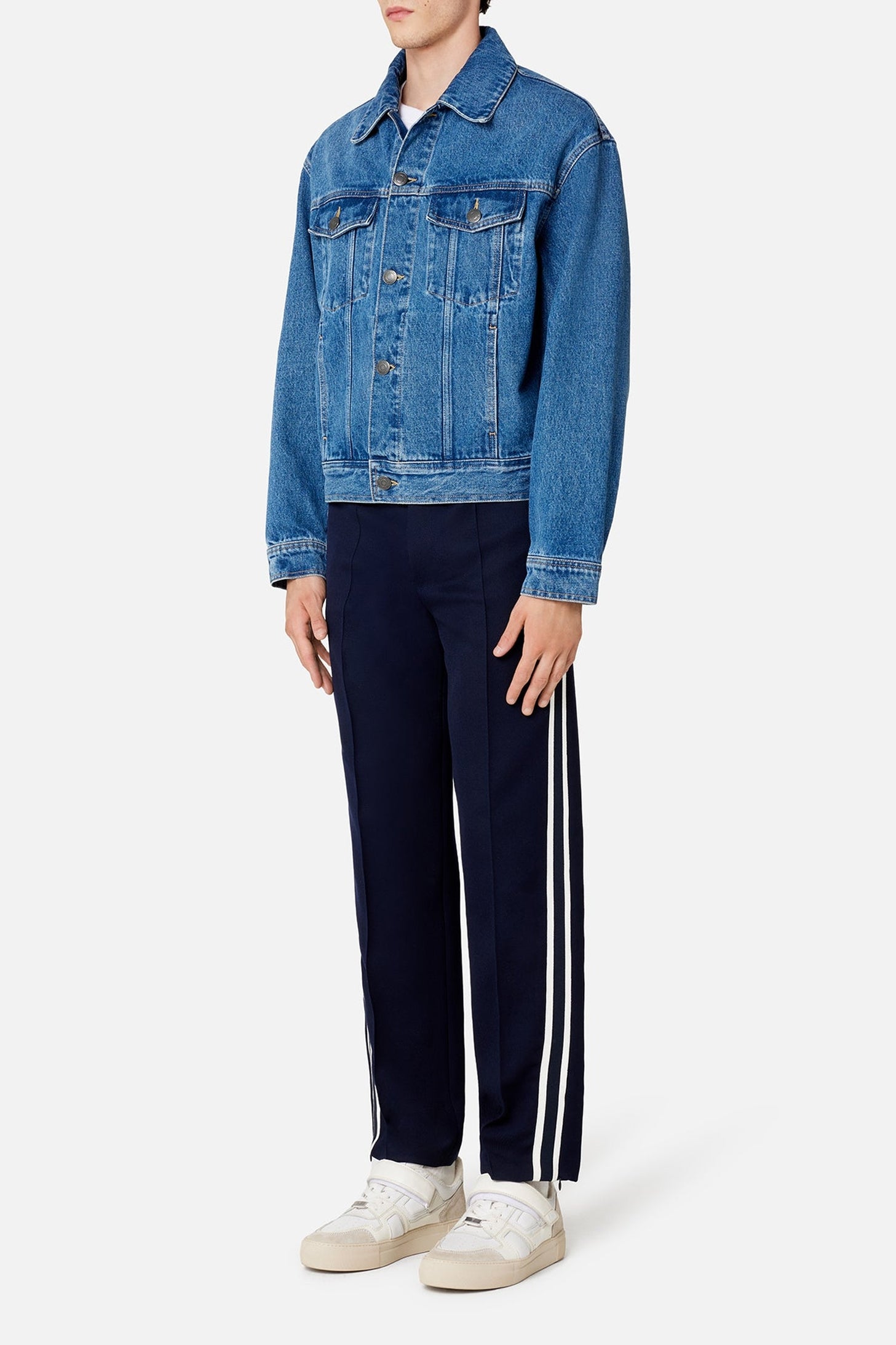 Veste délavée à poches en denim - Used Blue