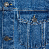 Veste délavée à poches en denim - Used Blue