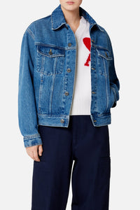 Veste délavée à poches en denim - Used Blue