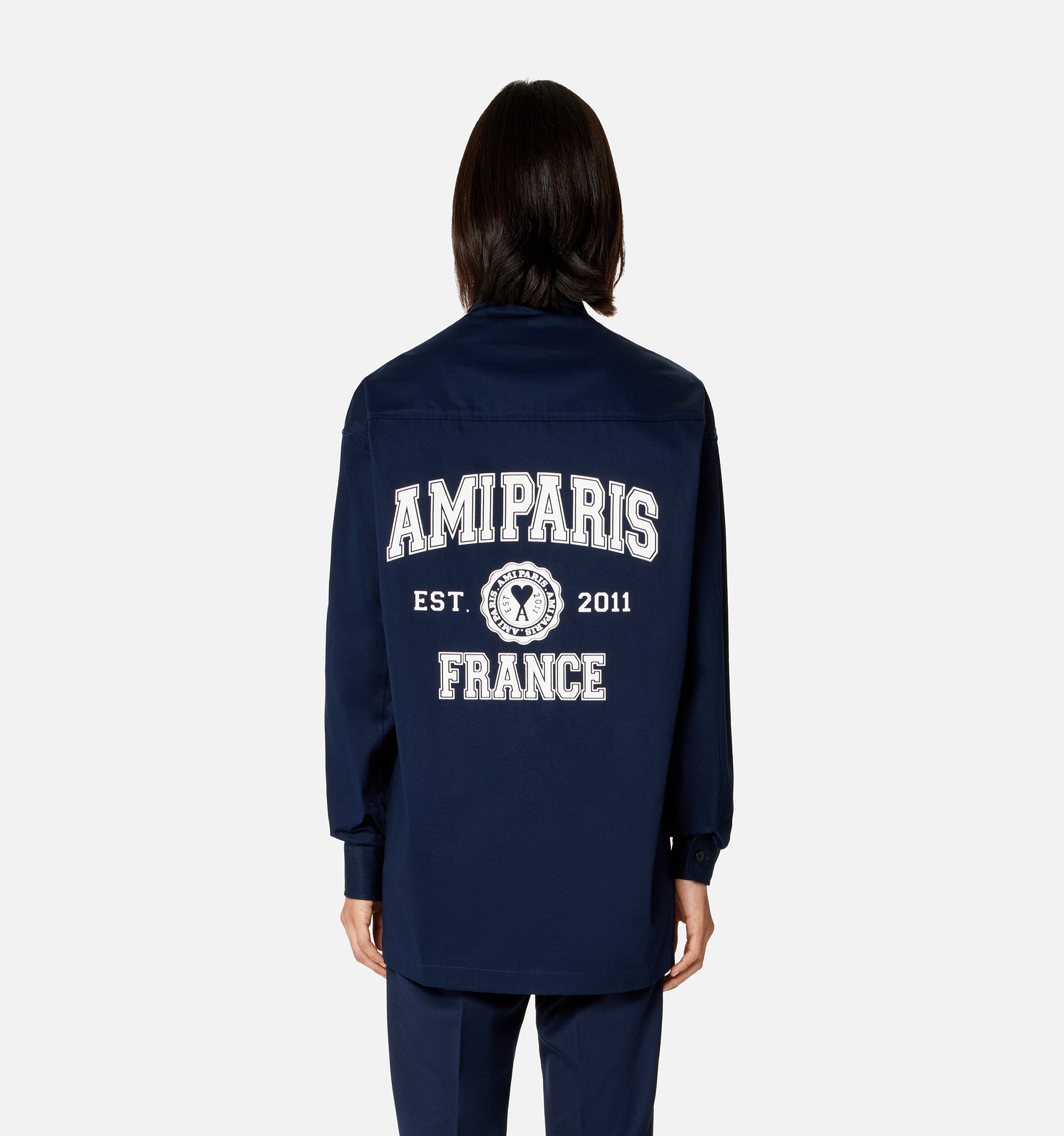 Surchemise Ami Paris oversize imprimée - Nautic Blue