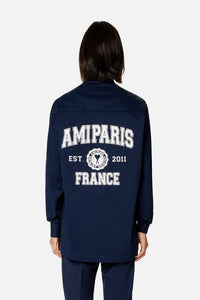 Surchemise Ami Paris oversize imprimée - Nautic Blue