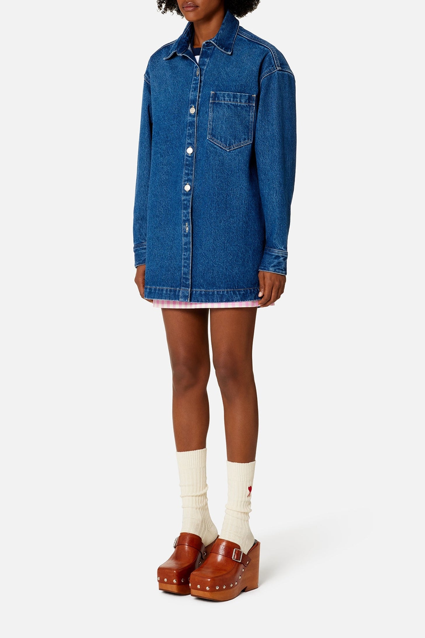 Surchemise Ami Paris oversize imprimée - Used Blue