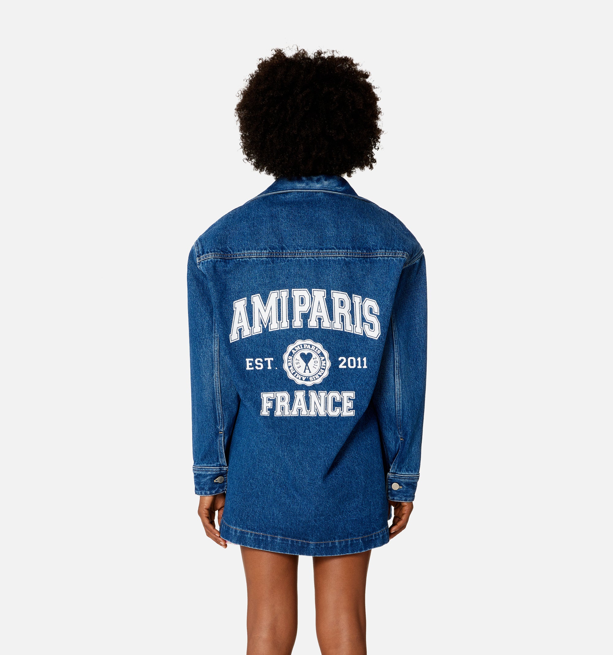 Surchemise Ami Paris oversize imprimée - Used Blue