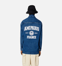 Surchemise Ami Paris oversize imprimée - Used Blue
