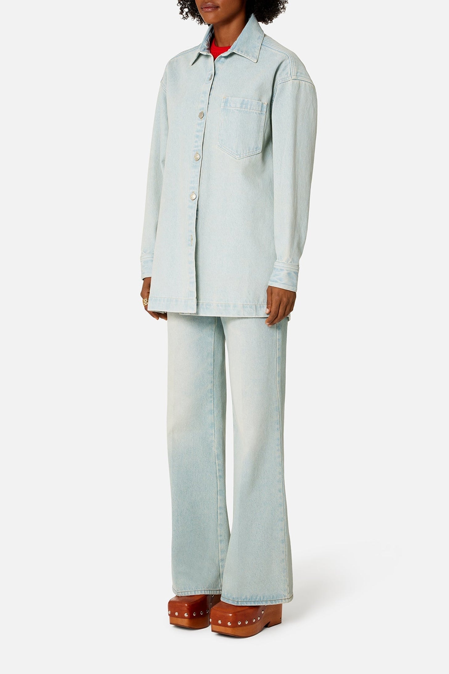 Surchemise Ami Paris oversize imprimée - Bleached Blue