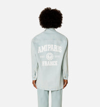 Surchemise Ami Paris oversize imprimée - Bleached Blue