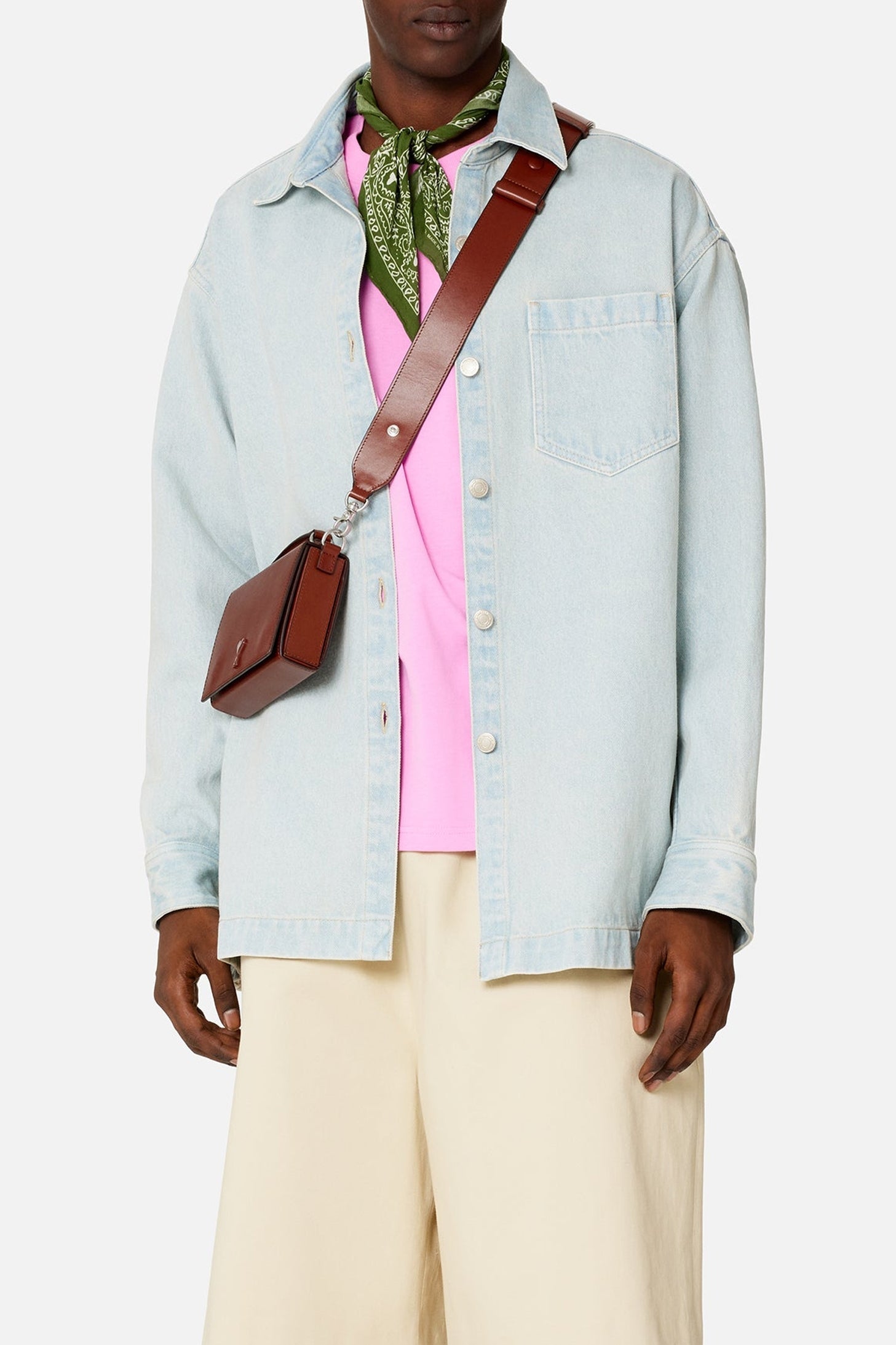 Surchemise Ami Paris oversize imprimée - Bleached Blue