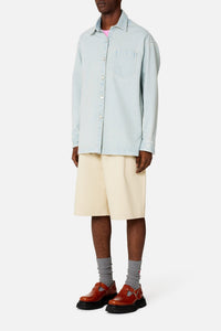 Surchemise Ami Paris oversize imprimée - Bleached Blue