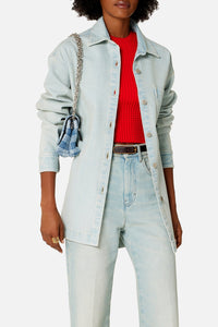 Surchemise Ami Paris oversize imprimée - Bleached Blue