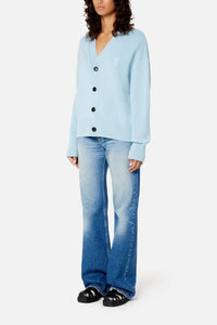 Cardigan Ami de Cœur boutonné en maille - Sky Blue