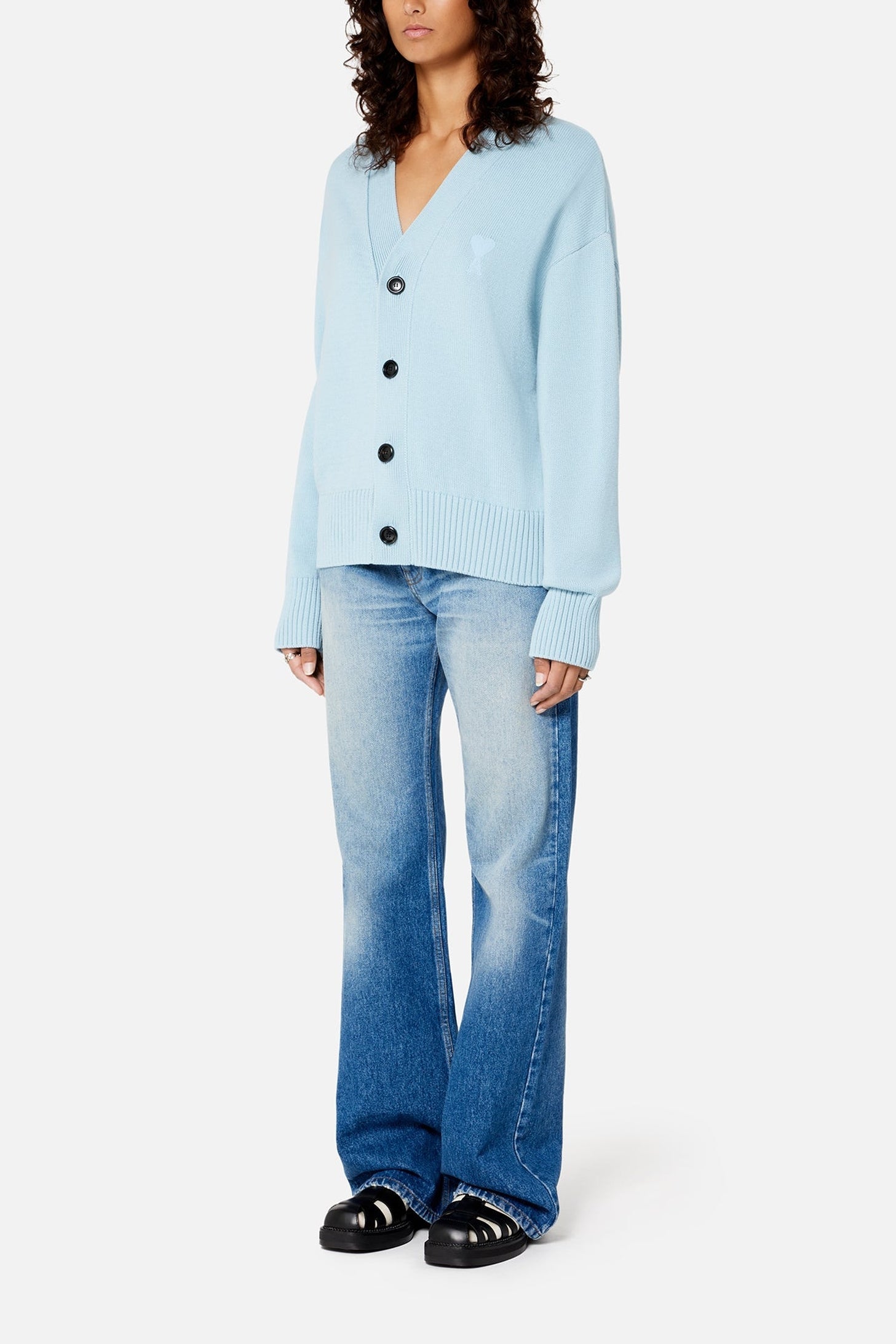 Cardigan Ami de Cœur boutonné en maille - Sky Blue