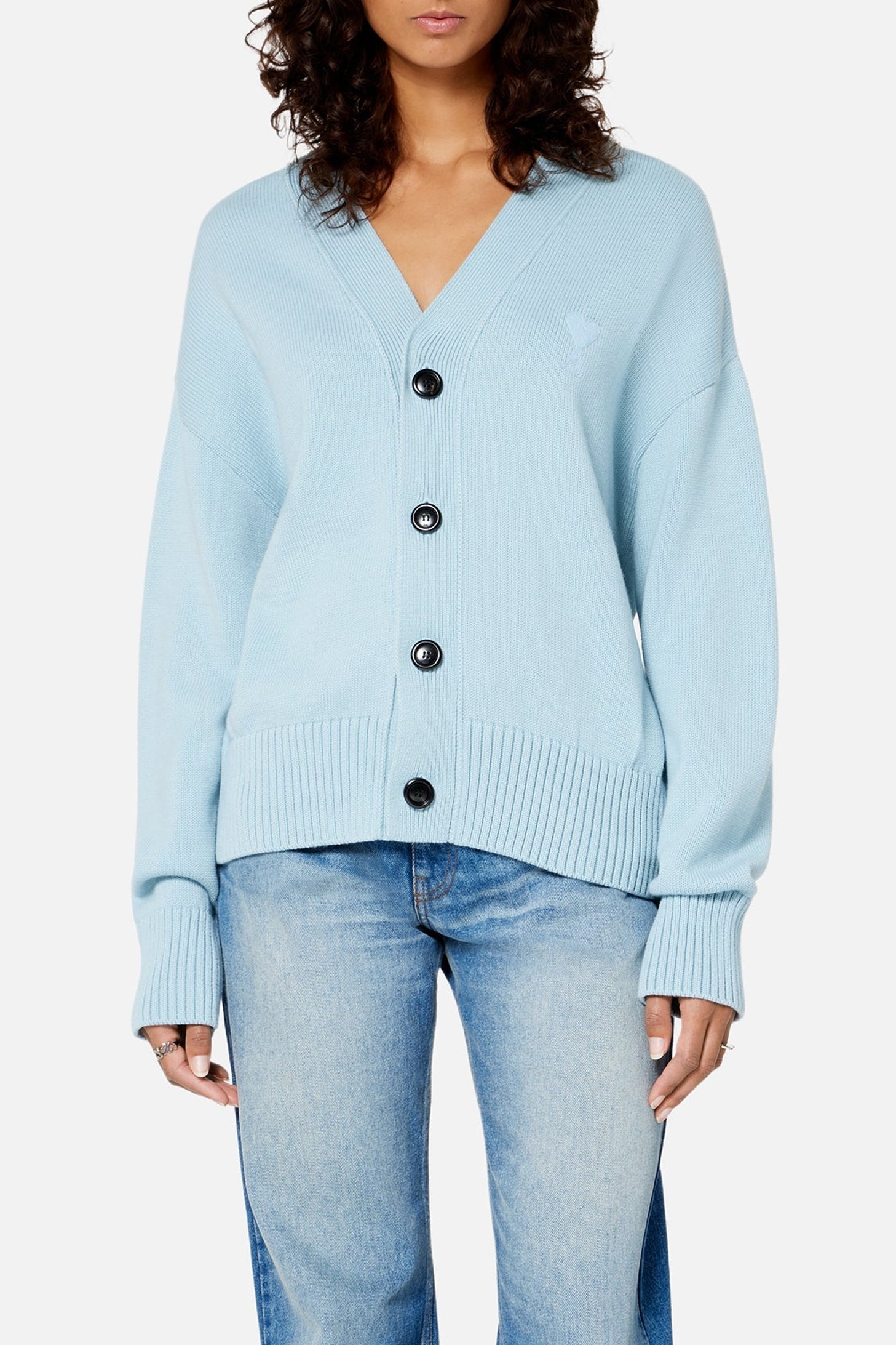 Cardigan Ami de Cœur boutonné en maille - Sky Blue
