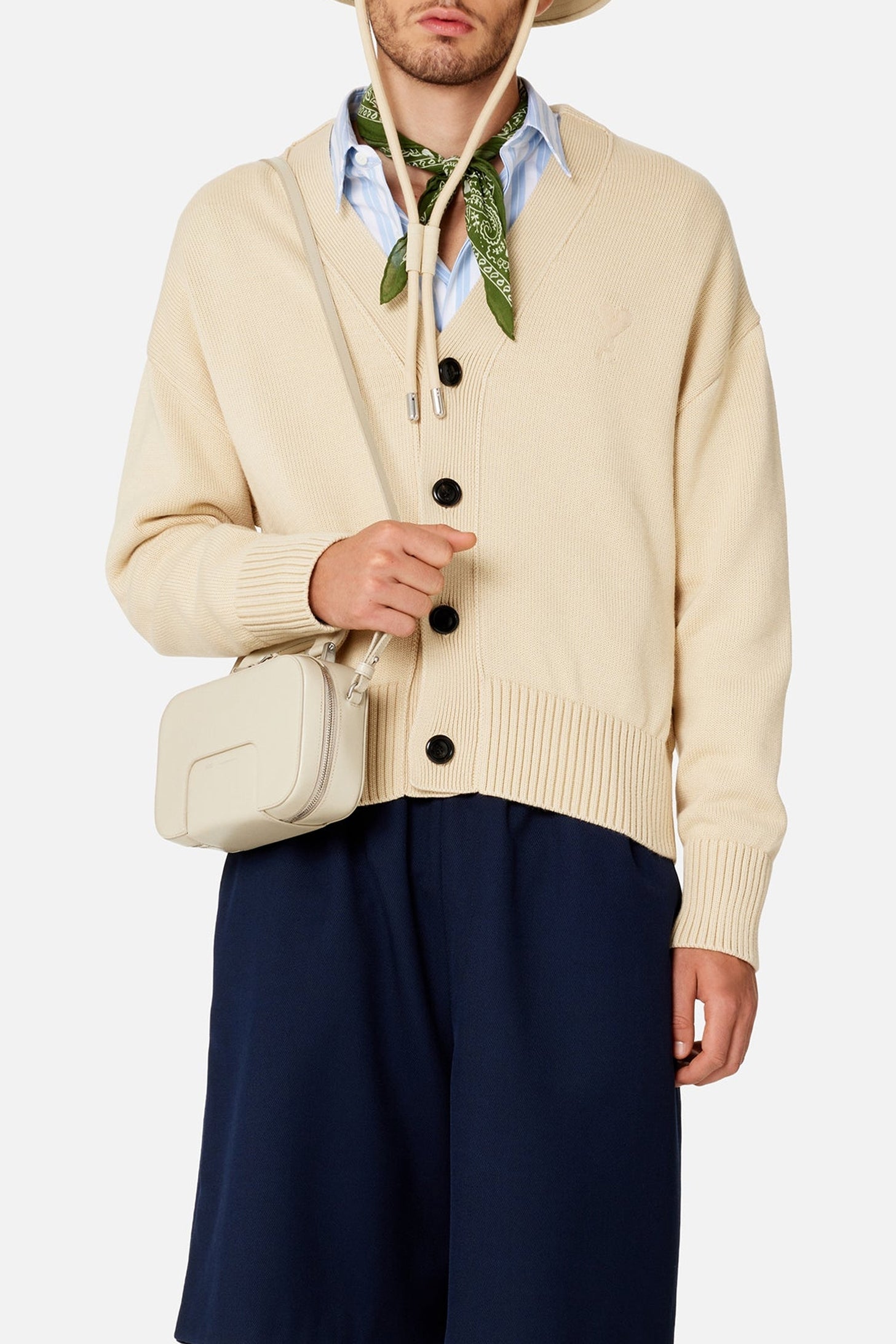 Cardigan Ami de Cœur boutonné en maille - Vanilla