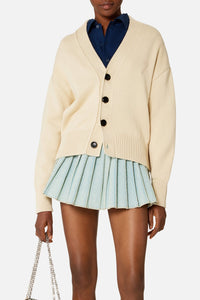 Cardigan Ami de Cœur boutonné en maille - Vanilla