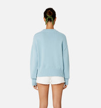 Pull Ami de Cœur à col rond en maille - Sky Blue