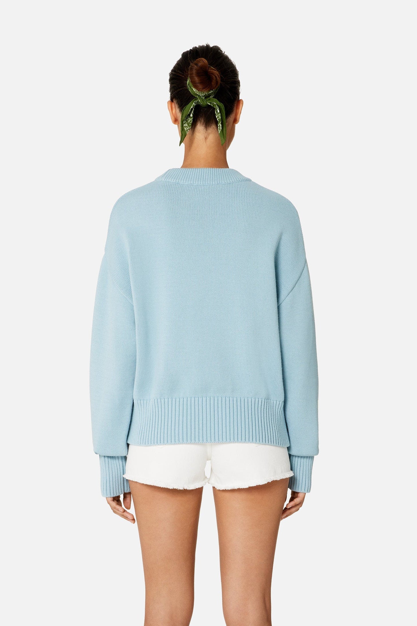 Pull Ami de Cœur à col rond en maille - Sky Blue