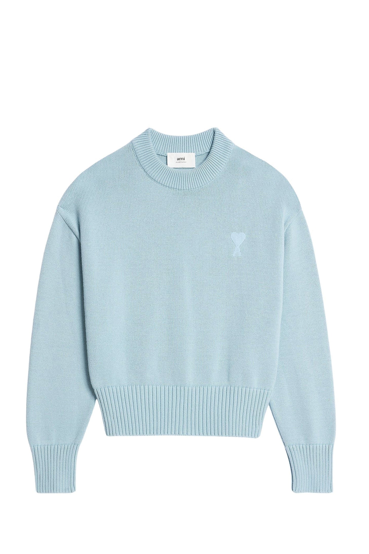 Pull Ami de Cœur à col rond en maille - Sky Blue