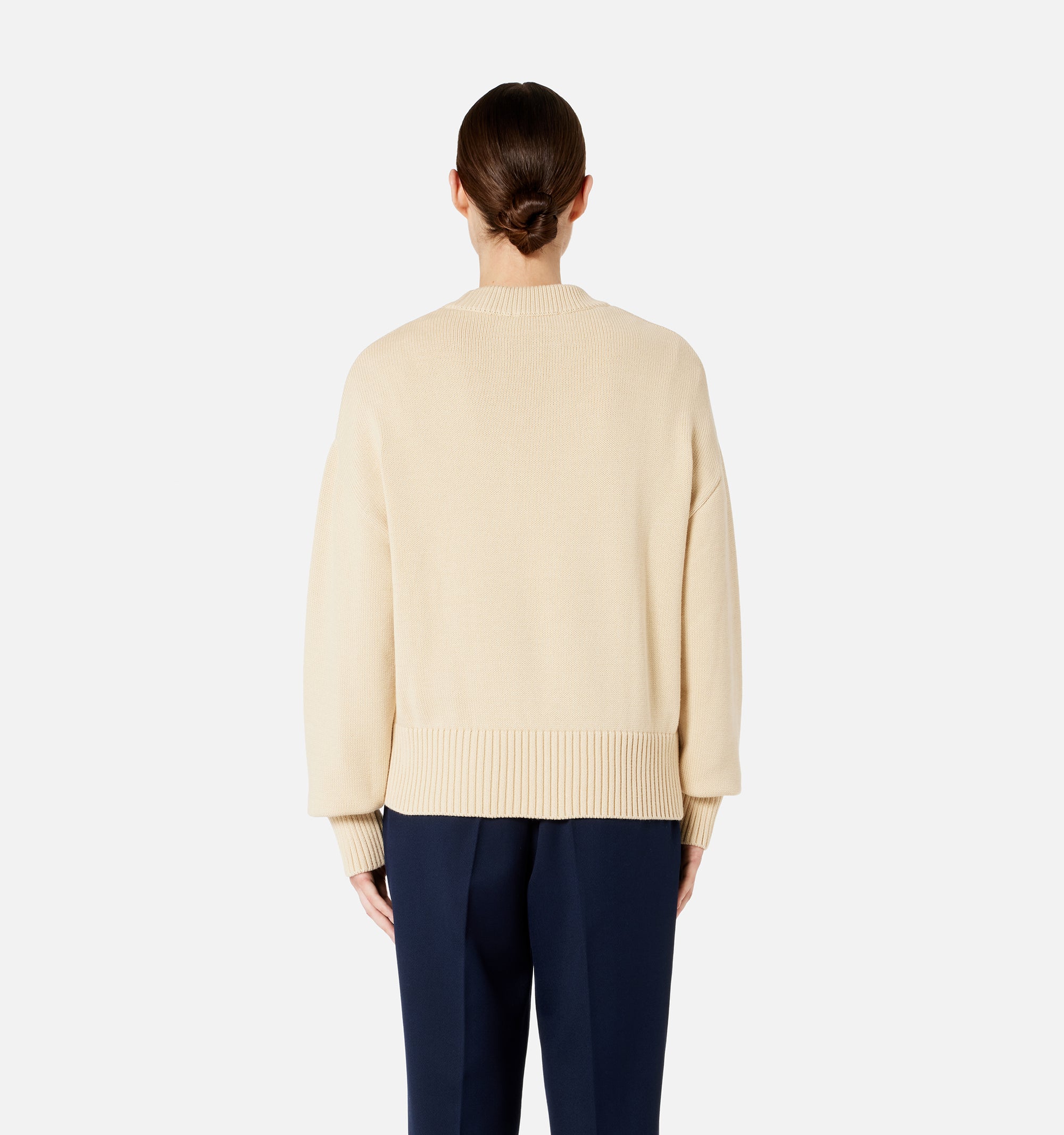Pull Ami de Cœur à col rond en maille - Vanilla