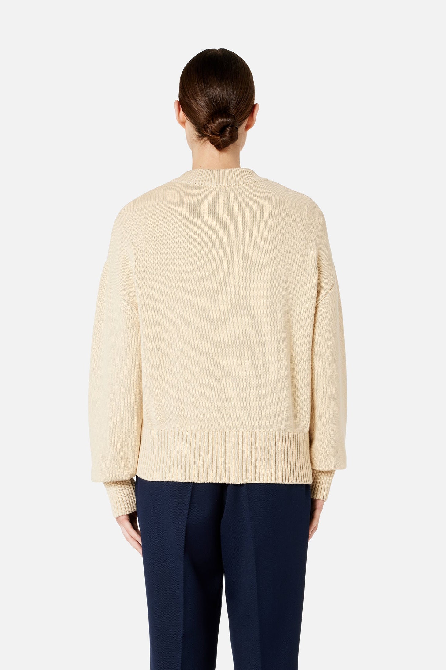 Pull Ami de Cœur à col rond en maille - Vanilla