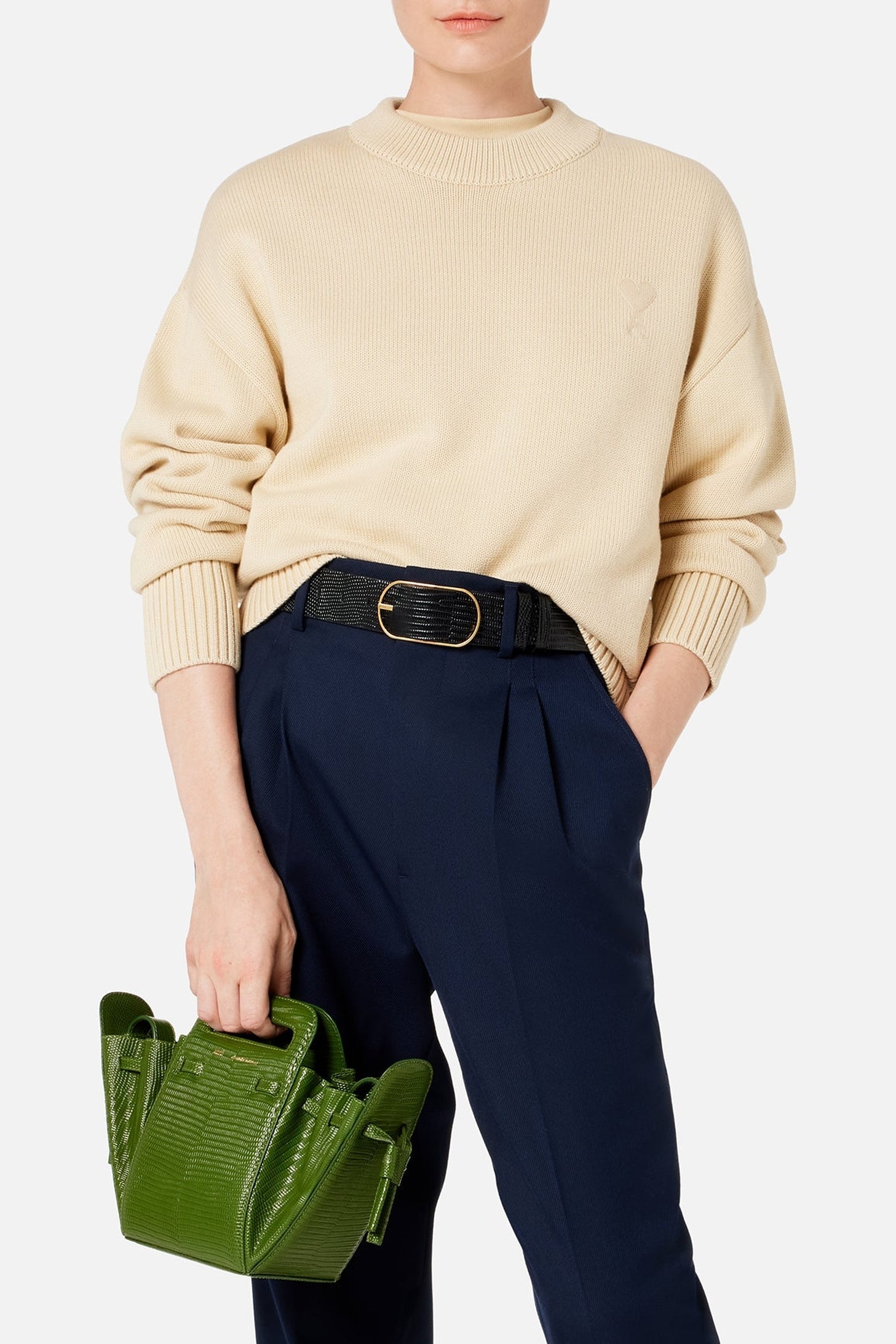 Pull Ami de Cœur à col rond en maille - Vanilla