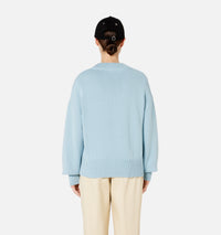 Pull Ami de Cœur à col V en maille - Sky Blue