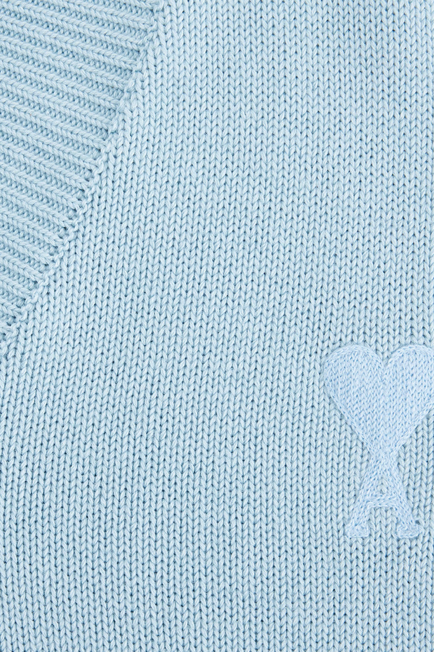Pull Ami de Cœur à col V en maille - Sky Blue