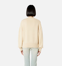 Pull Ami de Cœur à col V en maille - Vanilla