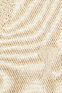 Pull Ami de Cœur à col V en maille - Vanilla