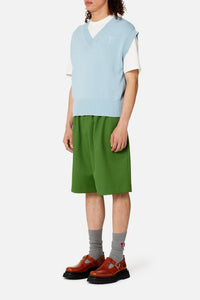 Pull Ami de Cœur sans manches à col V en maille - Sky Blue