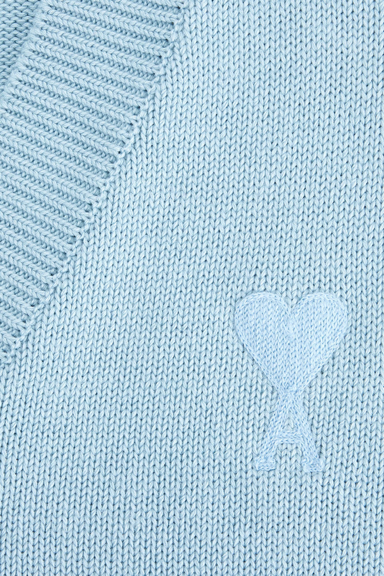 Pull Ami de Cœur sans manches à col V en maille - Sky Blue