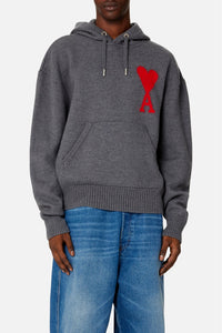 Sweat à capuche Iconique ADC en laine - Heather Grey & Red