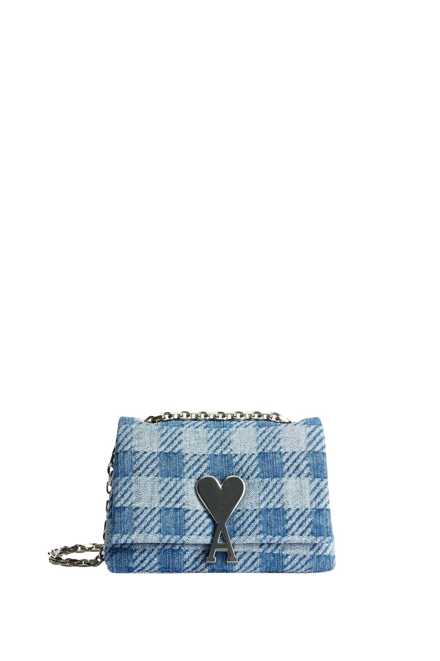 Petit sac à bandoulière Voulez-Vous à motif vichy - Bleached Blue