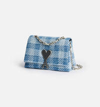 Petit sac à bandoulière Voulez-Vous à motif vichy - Bleached Blue