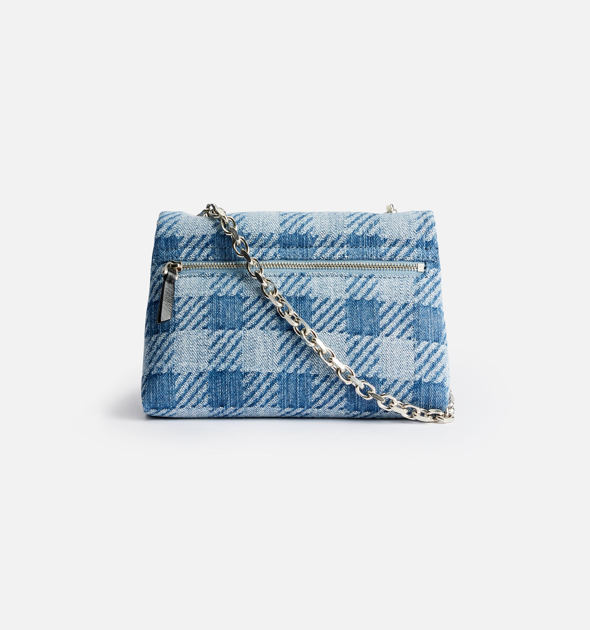 Petit sac à bandoulière Voulez-Vous à motif vichy - Bleached Blue