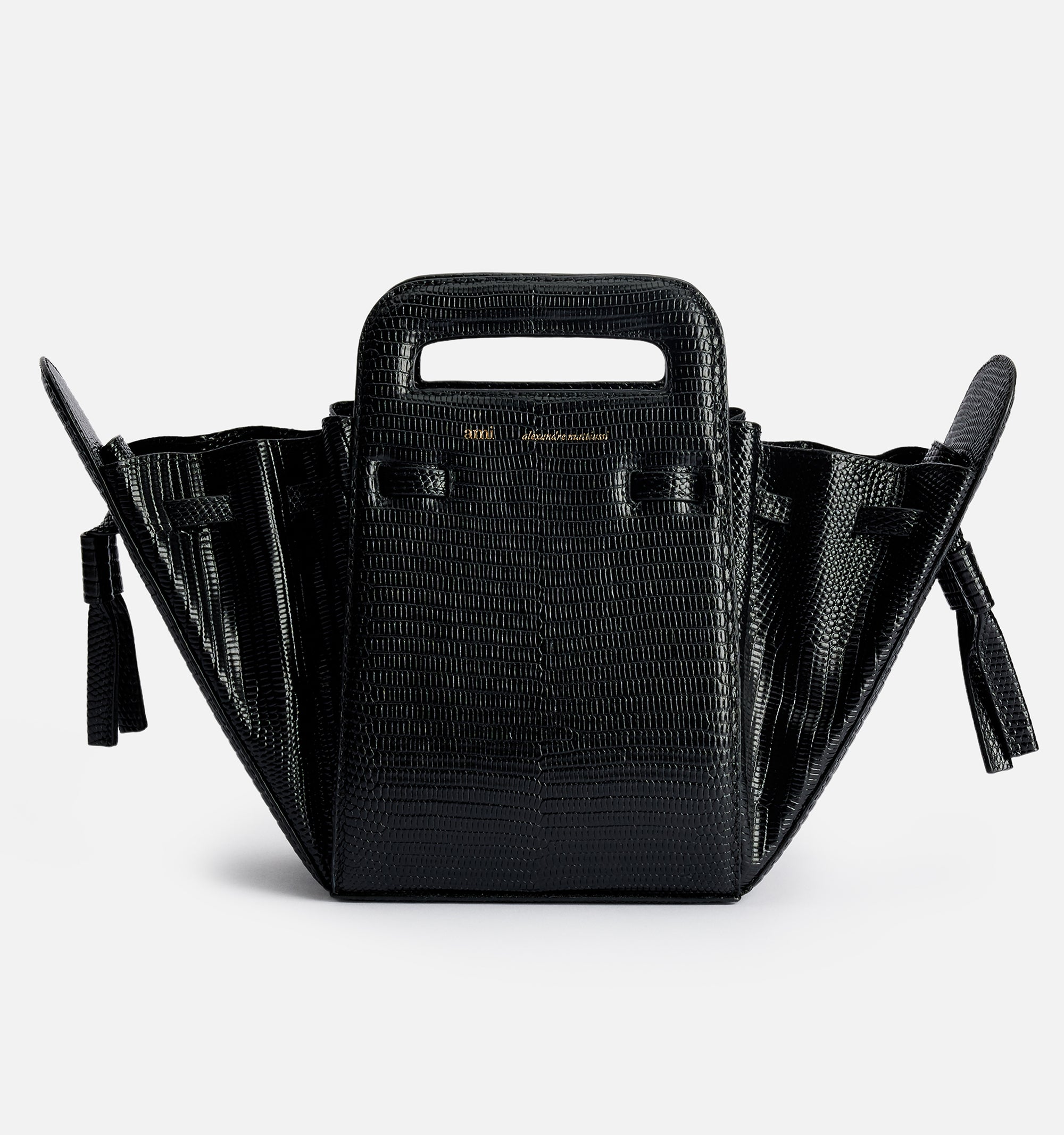 Sac à bandoulière Accordéon en cuir - Black