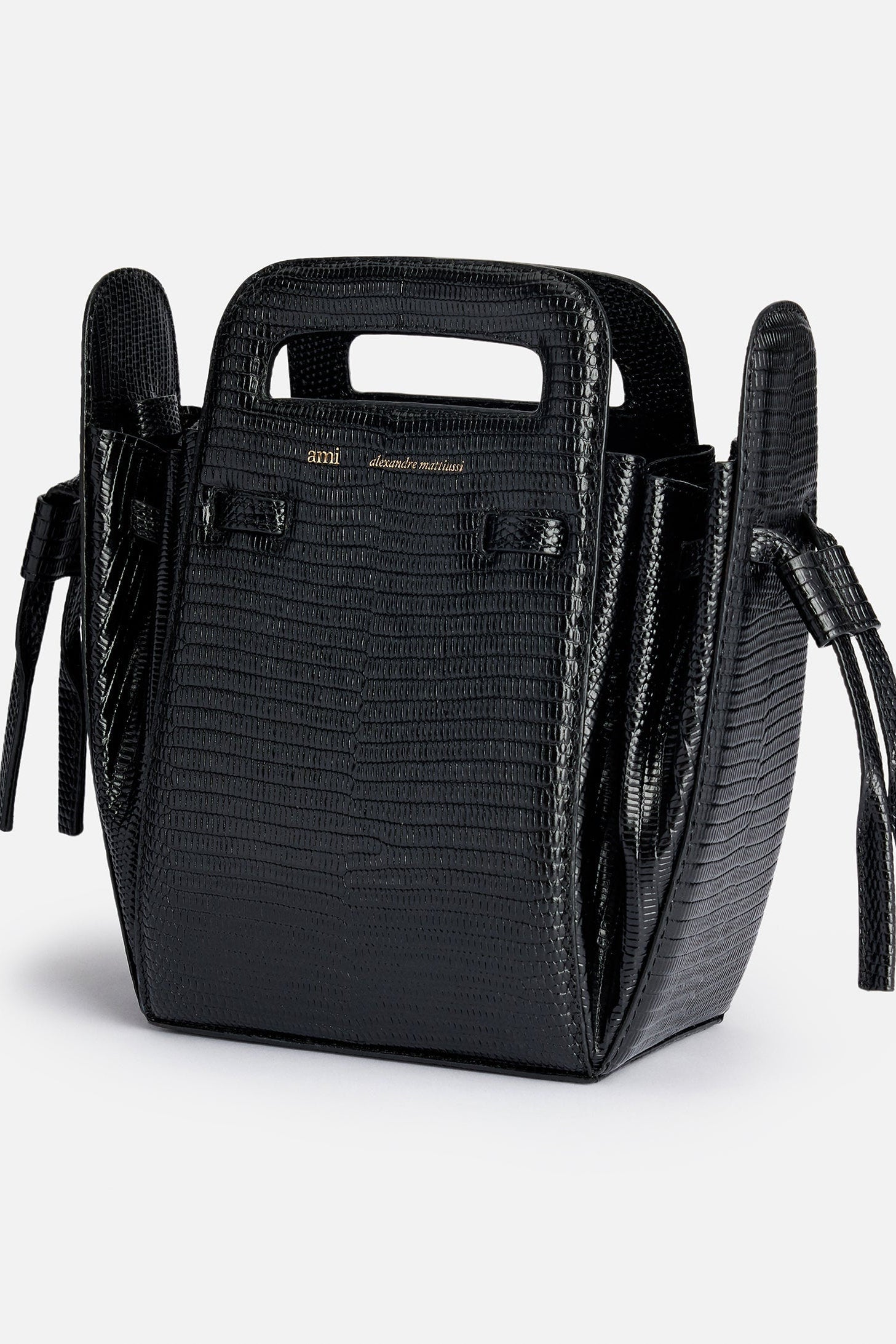 Sac à bandoulière Accordéon en cuir - Black