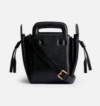 Sac à bandoulière Accordéon en cuir - Black