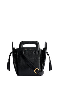 Sac à bandoulière Accordéon en cuir - Black