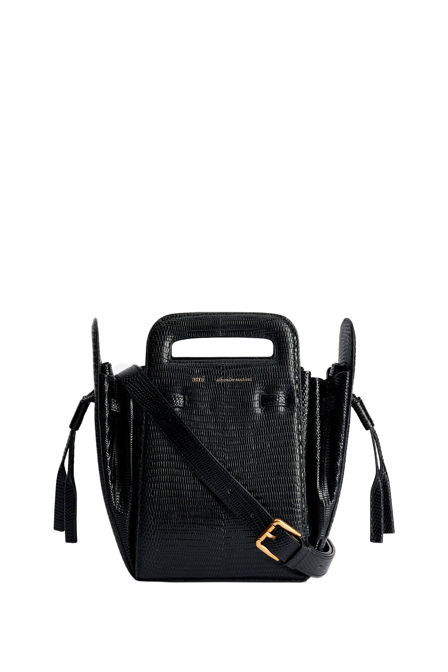 Sac à bandoulière Accordéon en cuir - Black