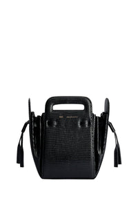 Sac à bandoulière Accordéon en cuir - Black